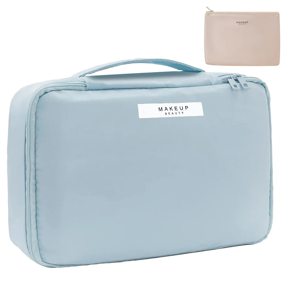 Custom Printed Design Waterproof Large Women Makeup Toiletry Cosmetic Bag for Travel