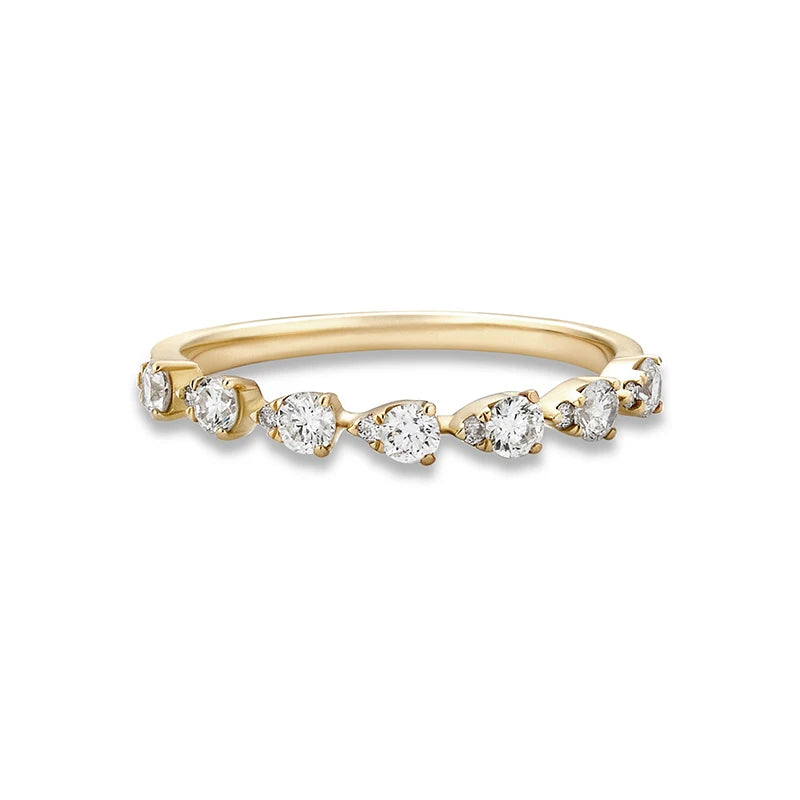 Wholesale Korean Luxury Sweet Valentine Fine Jewelry 925 Sterling Silver Ring Perfect Pear Zircon Band Rings for Girls