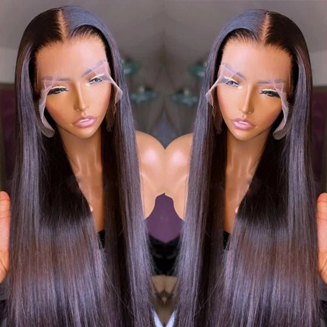 Unprocessed Brazilian 30 Inch Straight Lace Front Wig HD Transparent 13x6 Lace Front Human Hair Wigs for Black Women