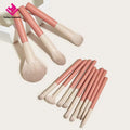 Professional 12 Pcs Vegan Cruelty Soft Nylon Hair Wood Handle Makeup Cosmetic Brush Set