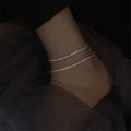 2022 Hot Sale Real 925 Silver Anklet Minimalism Sparkle Silver Jewelry Charms Jewelry Vintage Anklets for Women