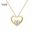 Classic 18K Solid Gold Pendant Necklace Trendy Diamond Heart Shape Jewelry for Gifts and Weddings