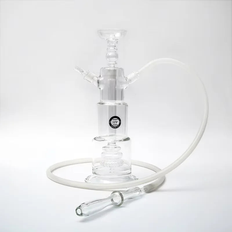 2025 New Design Glass Hookah Shisha Three-layer Tower Structure with LED Lights