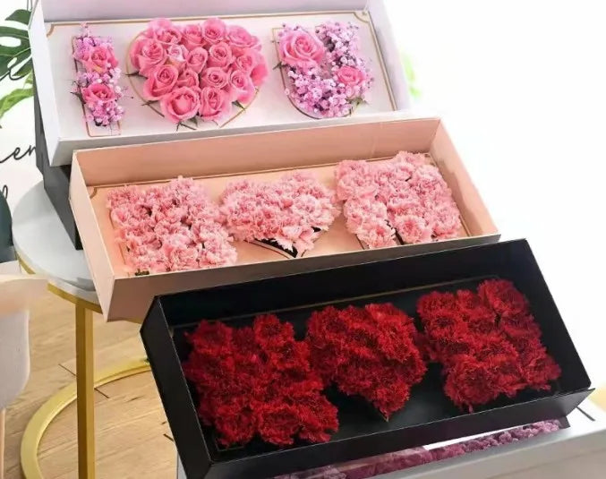 AYOYO OEM Rose Mother's Gift Rectangular Window Folding Box Mother's Birthday Flower Gift Box 2025