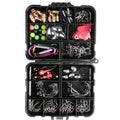SNEDA 136PCS Fishing Accessories Set Jig Hooks Sinker Swivel Copper Pendant Fishing Gear Saltwater Fishing Set Kit