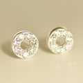 S925 Trendy Cute Round Diamond Sterling Silver Earrings Women's Wholesale Wedding and Anniversary Jewelry