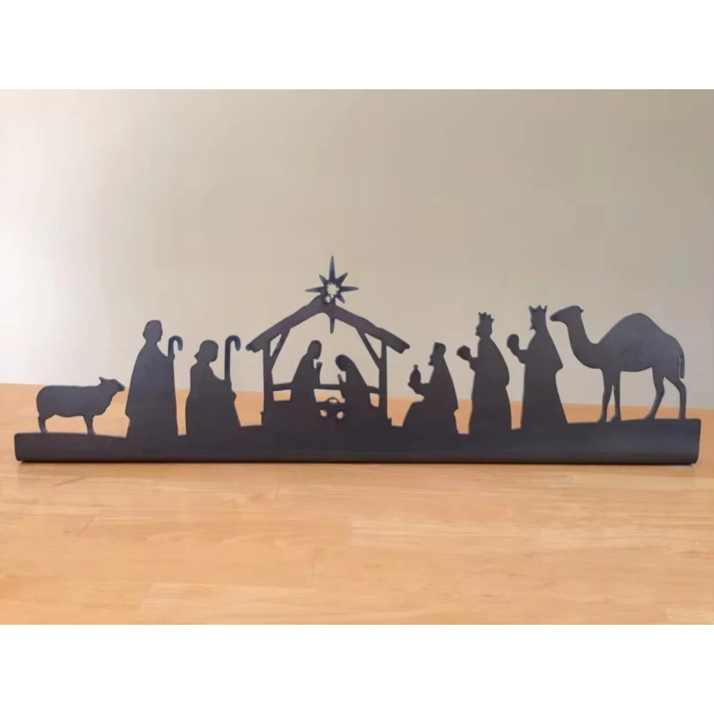 Nativity Scene Table Decor Stand Metal Customized Christmas Season Gift Jesus Room Decor Christian Home Decor