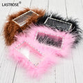 Private Label Acrylic Fur Eyelash Box 20mm Fluffy Mink Eyelashes Pearl Stone Pink/yellow Fur Lash Box