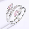 Wholesale 925 Sterling Sliver Ring Pink Zircon Jewelry Rings Fine Jewelry Rings for Girls