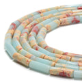 Wholesale Agalmatolite Stripe Agate Dragon Blood Jasper Red Jade Cylinder Tube Stone Beads for DIY Jewelry Making 4x13mm