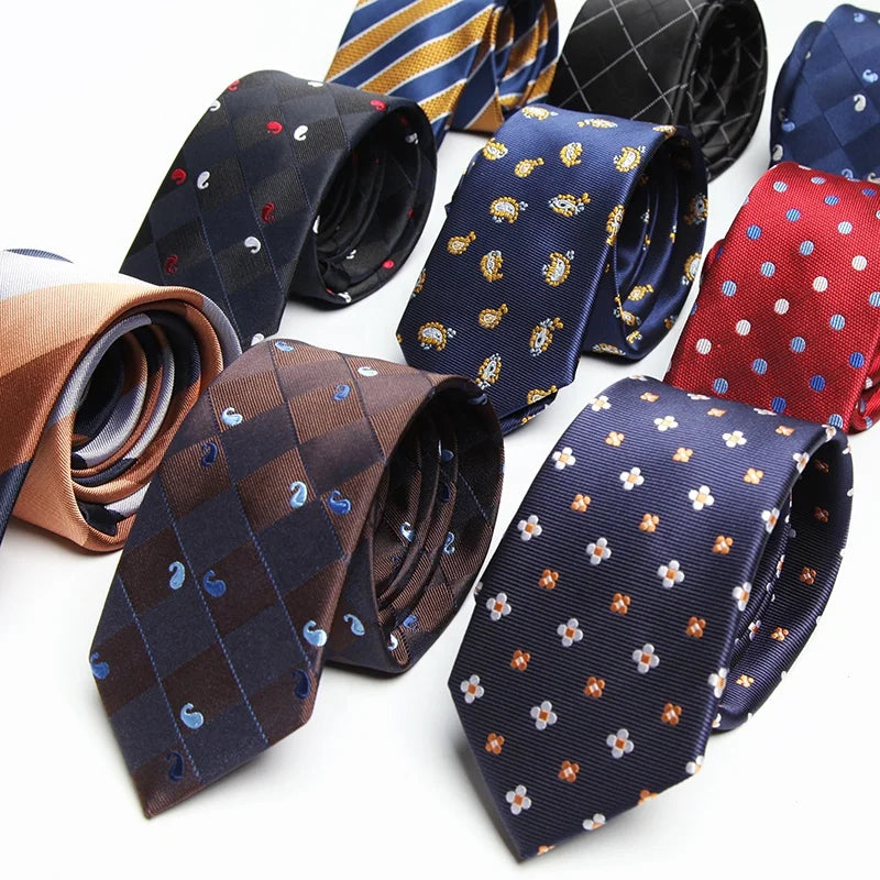 Jacquard Polyester Mens Neck Ties Men Navy Polka Skinny Floral Paisley Tie Business Necktie for Wedding Gift Promotions