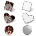 Logo Hot Thermal Transfer Printing Blank Square Alloy Custom Metal Badge Pin Sublimation Printed Business Wedding Children's