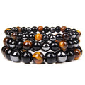 Wholesale Fashion Black Magnetic Bracelet Charm Beads Natural Stone tiger Eye Bracelets Bangle Jewelry for Couples Supplier