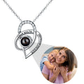 Wholesale I Love You 100 Language Projection 3D Photo Engraved Heart Shape Necklace for Women