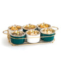 European-style Gold Ceramic Dried Fruit Plate Home Multi-functional Snack Plate