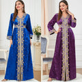 3272 Winter Modest Embroidered Turkey Velvet Kaftan Abaya for MuslimFall Abaya Dress Islamic Clothing