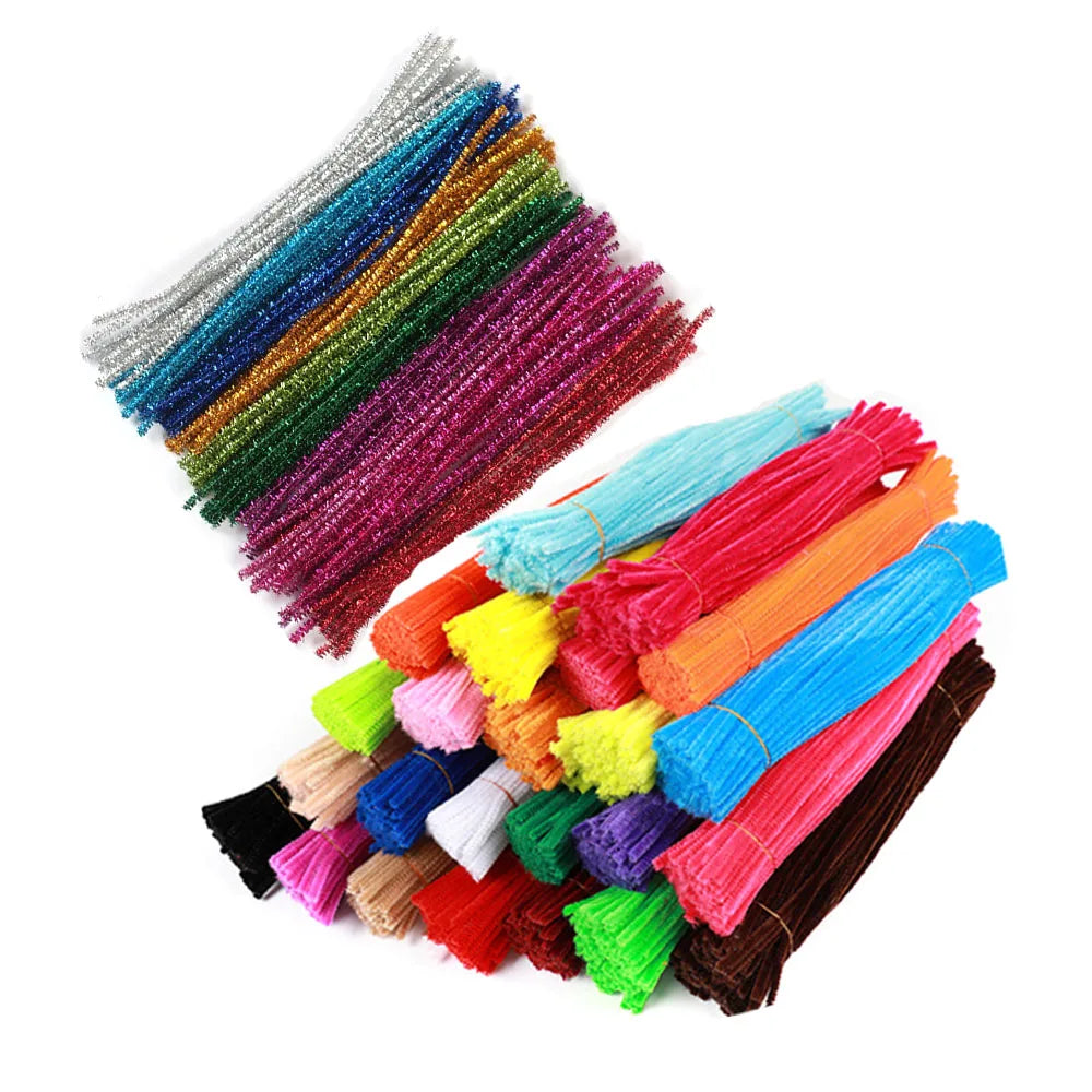 100pcs/Lot Colorful Pipe Cleaners 5mm Thickness for Diy Christmas Tree Decoration
