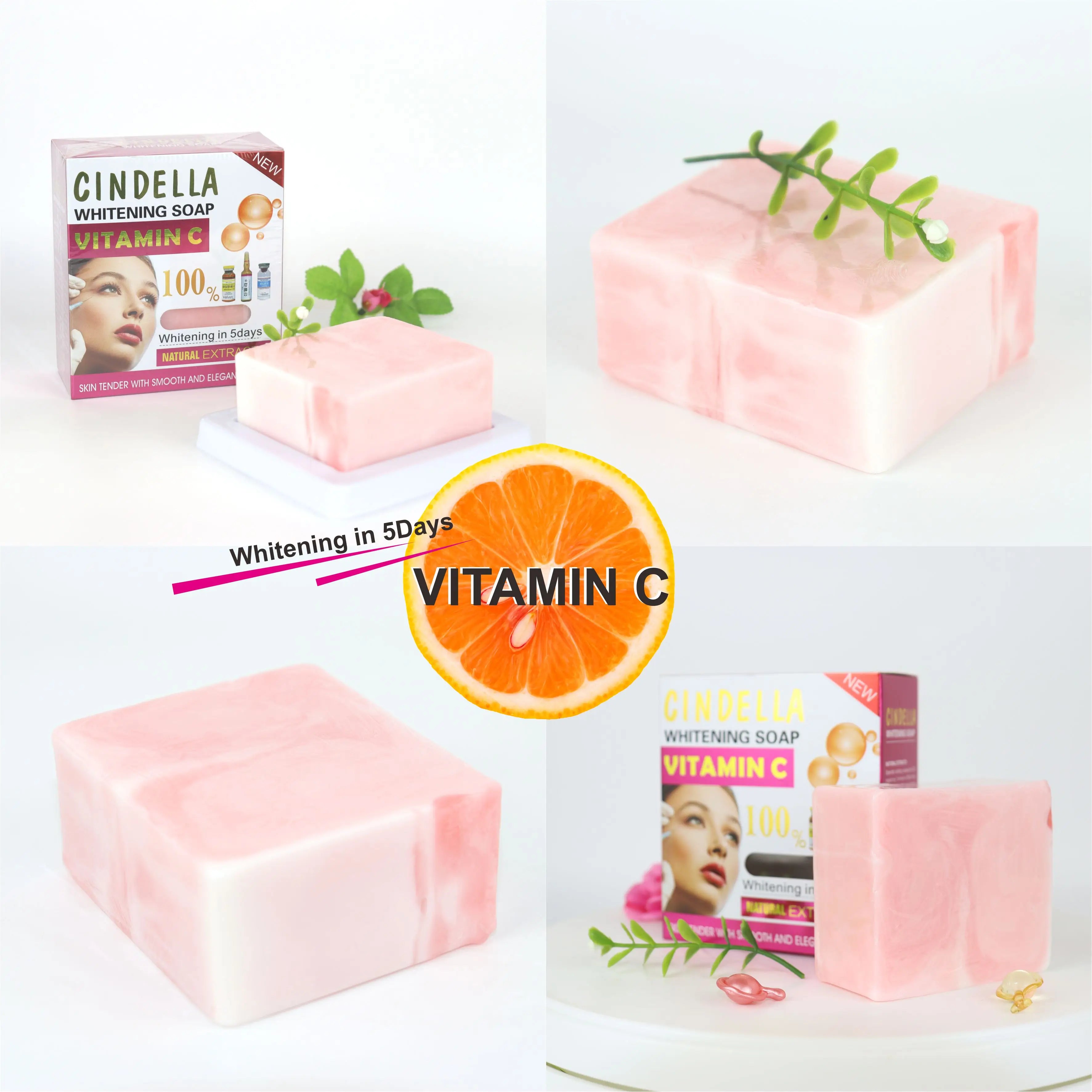 RT Cindella Brand Home Solid Herbal Whitening Moisturizing Anti-bacterial Handmade Rose Collagen Face & Hand Care Soap