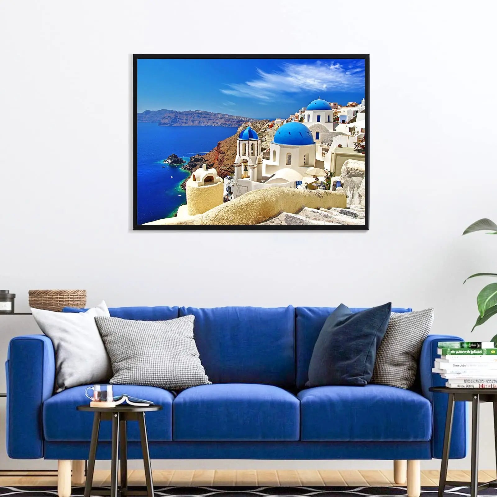 Jigsaw Puzzles 1000 Pieces Dreamy Aegean Sea Puzzles Greece Santorini Landscape Puzzle for Adults Kids Interactive Brain Teaser