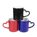 350ml 11oz Modern Heart Handle Thermochromic Sublimation Porcelain Mug Dishwasher Safe Mother's Day Gift