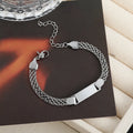 Personalized Customization of Stainless Steel Laser Engraved logo Bracelet Creative Blank Mesh Chain Men's and Women's Jewelry