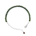 Sparkling Rhodium Plated Silver 925 Jewelry Natural Diopside Bracelet for Women Anniversary Gift