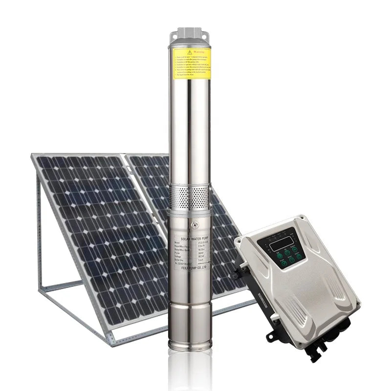 2hp 80m Deep Well Solar Pump with Controller 2m Cable Solar Submersible Pump for Irrigation and Water Storage