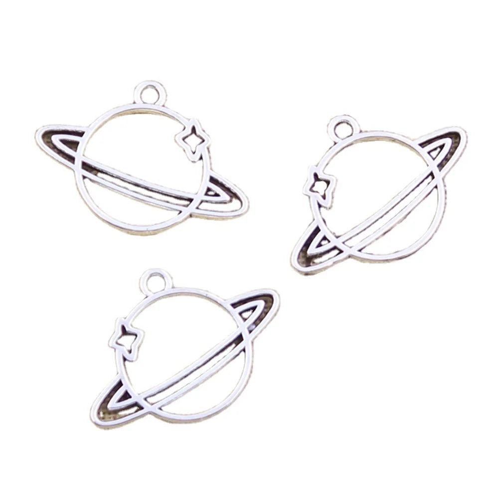 Charms Star galaxy Saturn Planet 19x27MM Antique Bronze Silver Color Pendants DIY Making Findings Handmade Tibetan Jewelry