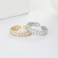 Geometric Zircon Open Ring Dainty Gold Silver Color Crystal Finger Ring Jewelry for Women Cubic Zirconia Open Adjustable Rings