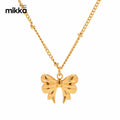 Wholesale New fashion 18K gold plated stainless steel texture light luxury butterfly pendant necklace