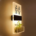 Dropshipping Toilet Restroom Washroom Bathroom LED LightSign Acrylic Luminous Door Plate Men and Women Toilet Signage