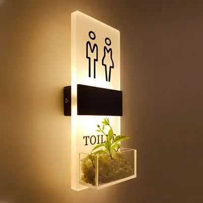 Dropshipping Toilet Restroom Washroom Bathroom LED LightSign Acrylic Luminous Door Plate Men and Women Toilet Signage