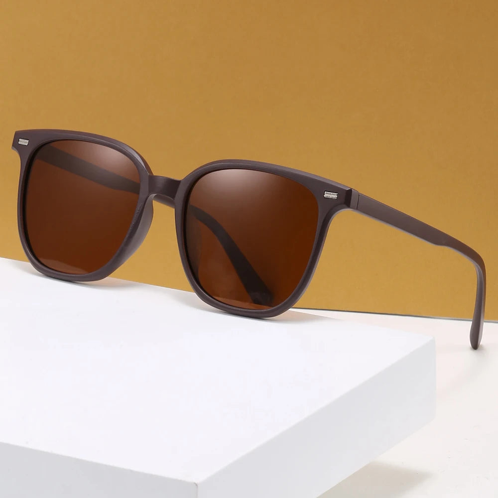 Men's TR90 Frame Sunglasses Ultralight Brown Polarized Lenses UV400 Optical Attribute for Outdoor Sports Fishing Driving Cycling