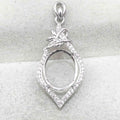 Sterling Silver 11*13mm Semi Mount Pendant Empty Frame Blank Support Setting S925 Base Holder Without Center Stone for DIY Inlay