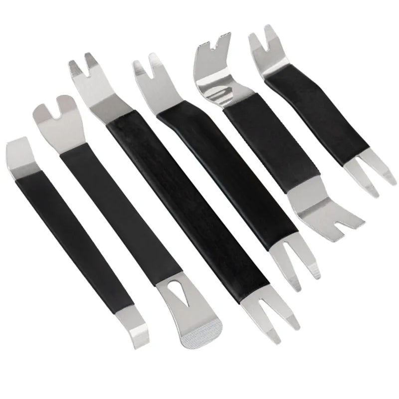 Portable 6pcs Auto Door Clip Trim Removal Tools Kits Car Dashboard Audio Radio Panel Pry Disassembly Tool for Metal Removal