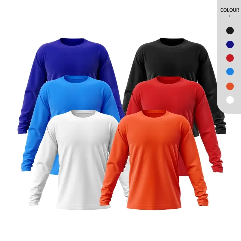 Custom Athletic Gym Knitted Long Sleeve T-Shirt Men Euro Size Quick Dry Slim Fit Solid Running Sport Shirts MegaBDM
