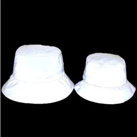 Wholesale All Over Shining Glint Gold Light Grey Foil Letters Print Cotton Fashionable Fisherman Print Reflective Bucket Hat