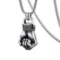 New Hot Selling Cheap Punk Hip-hop Power Personality Fashion Stainless Steel Fist Pendant Necklace Wholesale
