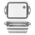 Washing Bucket Multifunction Vegetable Dish Tub Collapsible Cutting Board Sink Draining Storage Picnic Basket Foldable Bucket