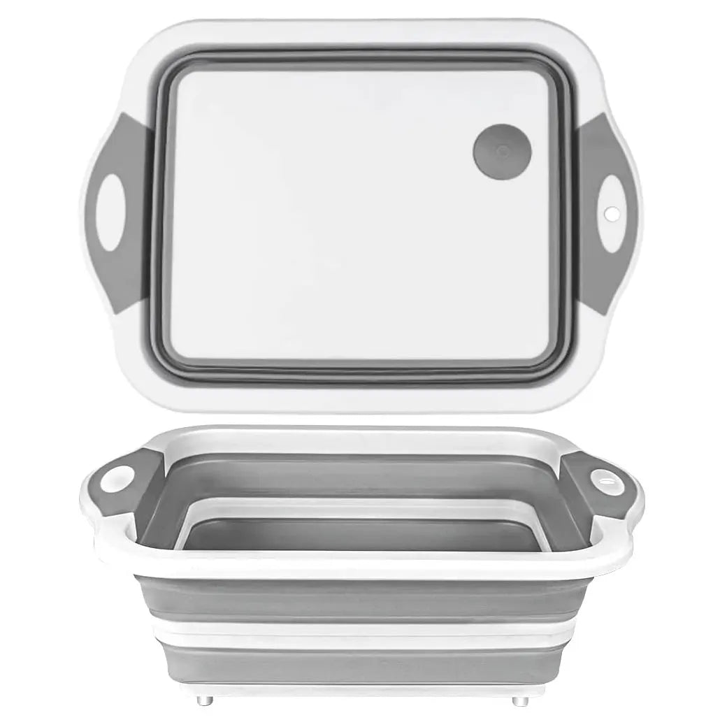 Washing Bucket Multifunction Vegetable Dish Tub Collapsible Cutting Board Sink Draining Storage Picnic Basket Foldable Bucket