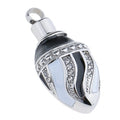 Vintage Stainless Steel Silver Plated Cremation Jar Crystal Teardrop Necklace Ash Keepsake Memorial Urn Water Drop Pendant