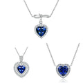 Luxury Design Pendant 10*10mm 4ct Heart Shape Blue Sapphire Gemstone 925 Sterling Silver Gift Necklace Set for Women