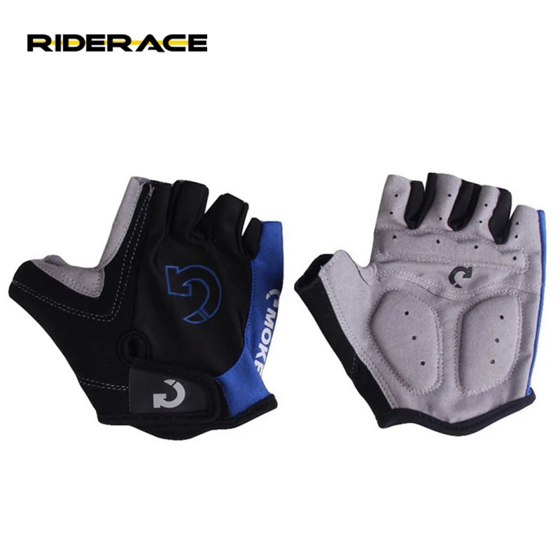 RIDERACE Unisex Cycling Gloves Bicycle Half Finger Gloves Sports MTB Road Bike Gloves Breathable Women Riding Fingerless Glov