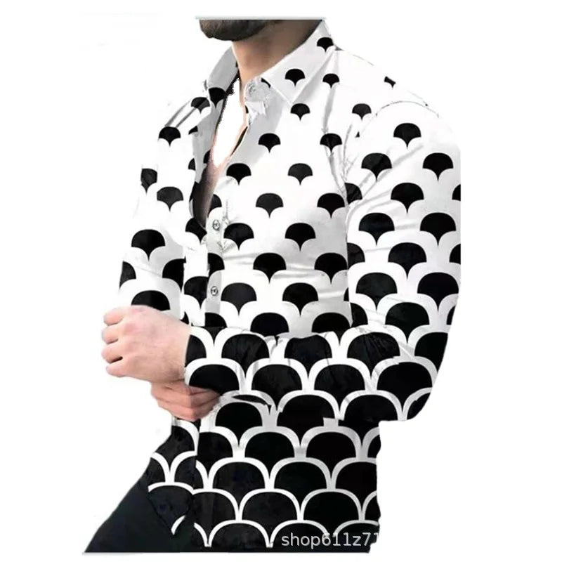 Casual Shirts Print Long Sleeves Vacation Beach Custom All High Quality Men for Men
