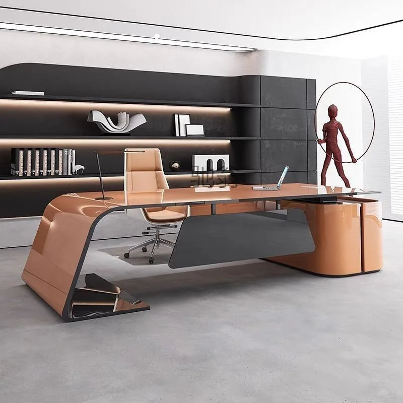 Durable Modern Executive Table Office Desk MDF Panel boss Table for Office l Shaped Office Desk Ceo Chair Desk