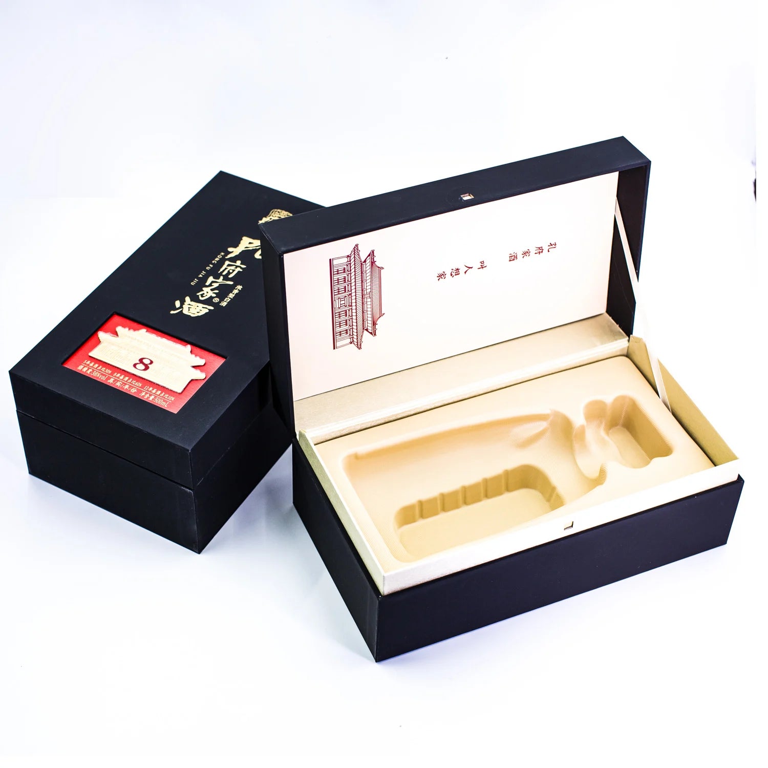Luxury Cardboard Wine Bottle Packaging Boxes Custom Printed Embossing Eco-friendly Rigid Gift Box for Single Wine Glass Logo