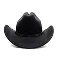 Custom Fashion Trendy Quality Bulk Beer bar Events Sombreros Large Head Black Faux Wool Felt Western Cowboy Hats for Men