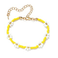 Jingcan Crystal Colorful Handmade Seed Bead Bracelet Adjustable  Glass Beaded Flower Daisy Bracelet