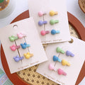 MIO Small Hair Pin for Kids Little Girls Heart Round Shape Hairpins Mouse Head Cute 6pcs/set Gift for Children Hair Clips
