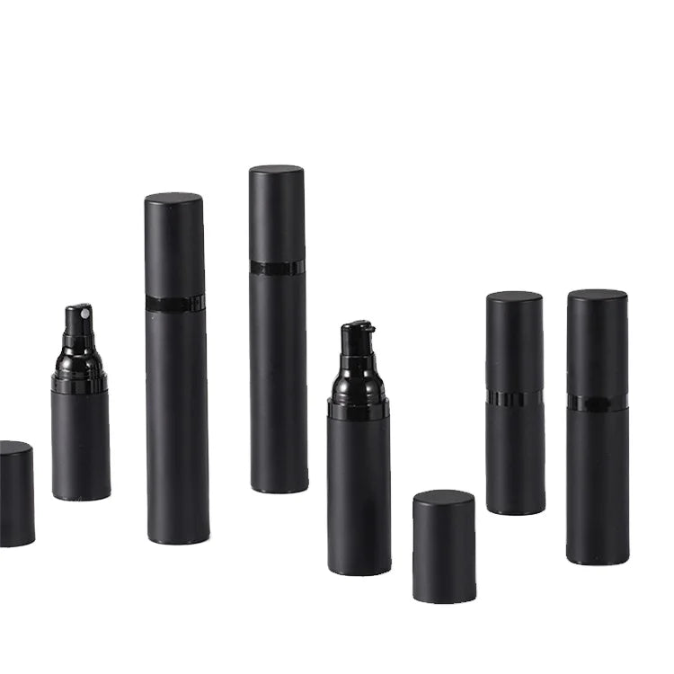 Wholesale In-Stock 15ml-50ml Frosted Black Plastic Spray Lotion Bottle  Push-Type Vacuum Portable Dispensing Airless Bottle